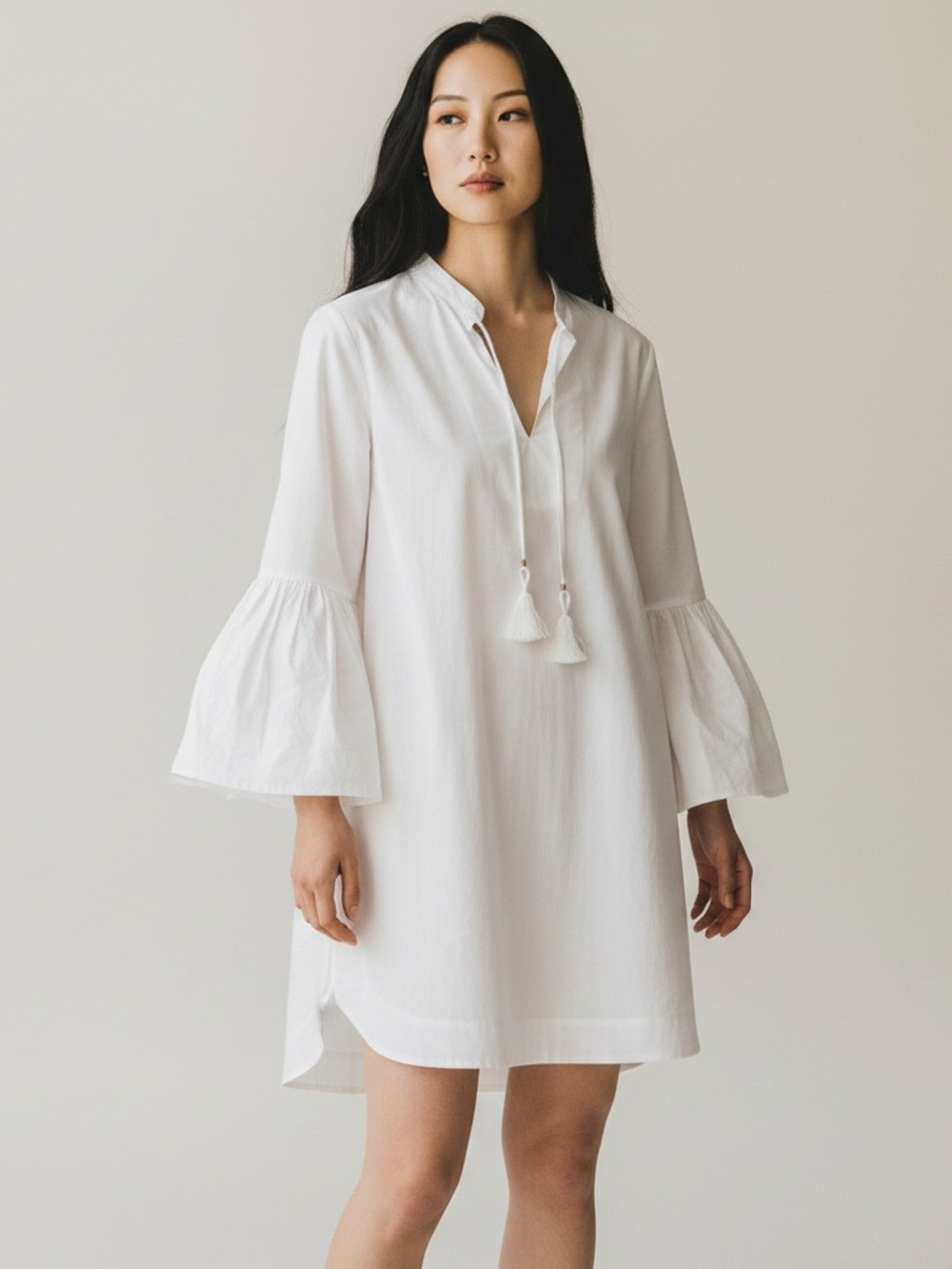 Trina Turk White Lightweight Tunic 100% organic Cotton size XSmall
